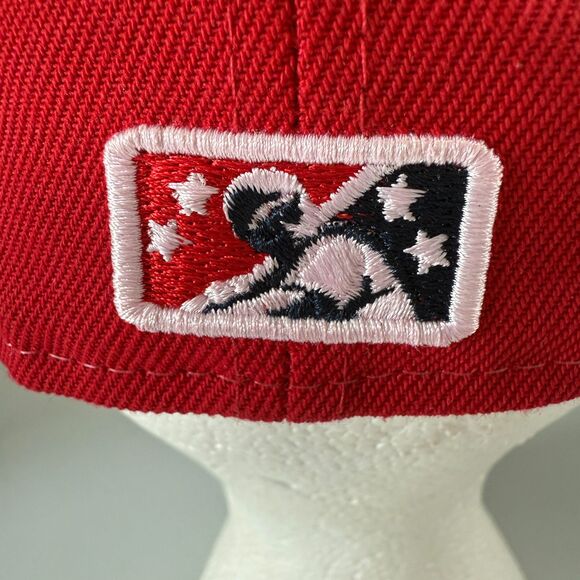 Montgomery Biscuits MiLB Hat New Era 59FIFTY Red White Blue Stars Fitted 6 7/8 - Picture 5 of 10